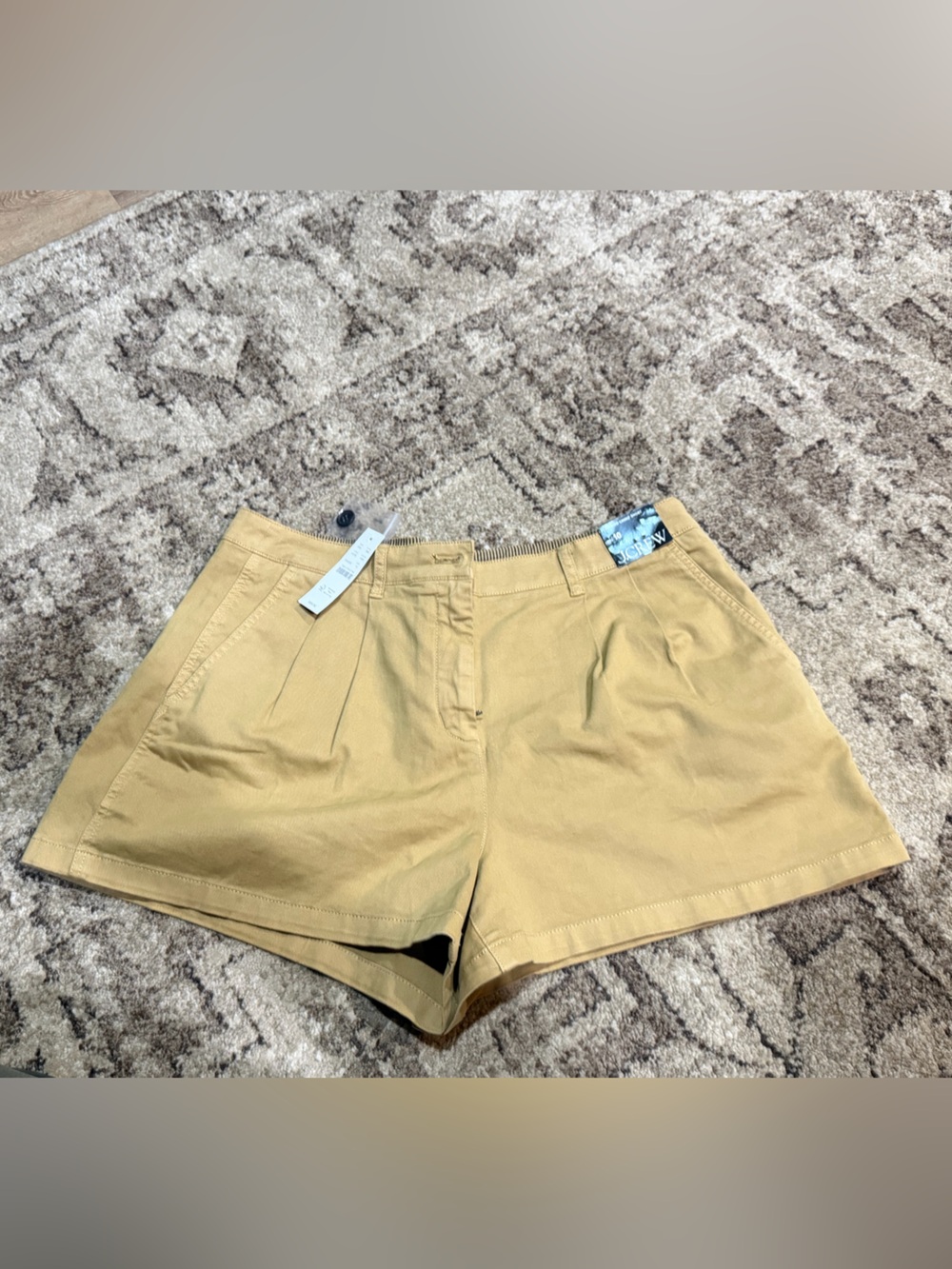 J. Crew High-Rise Chino Shorts in Tan